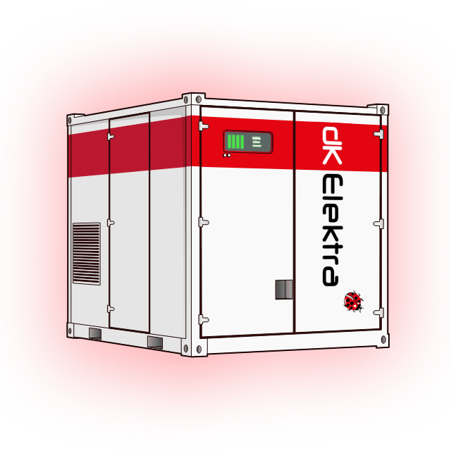 Grootschalige energieopslag met een grote accu container (energieopslag container).